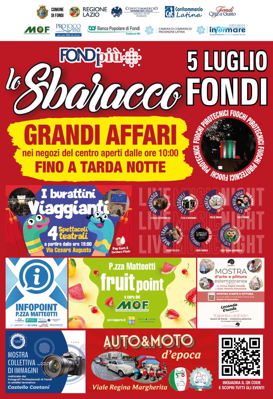 Locandina dell'iniziativa "lo Sbaracco" a Fondi