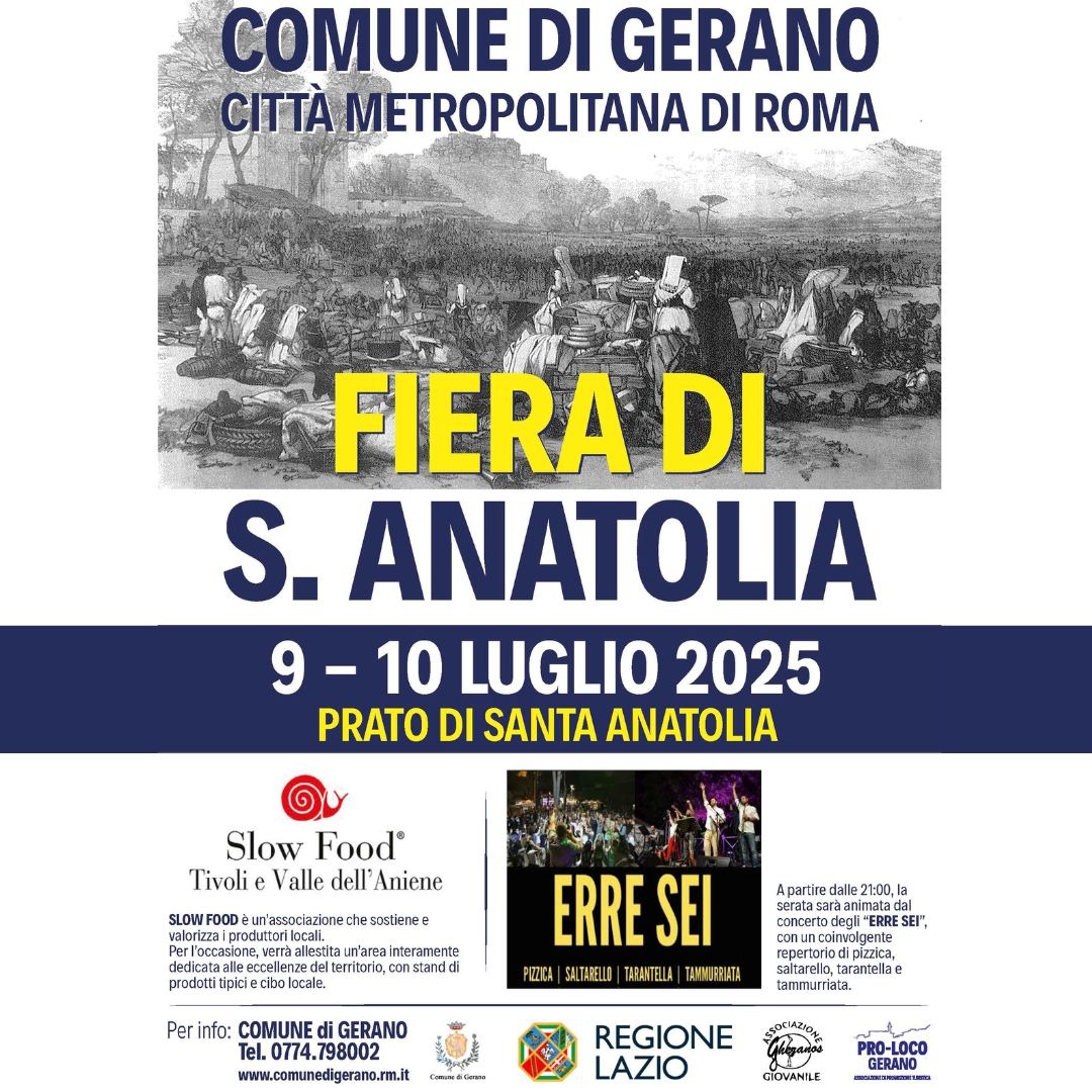 Locandina fiera di Santa Anatolia a Gerano