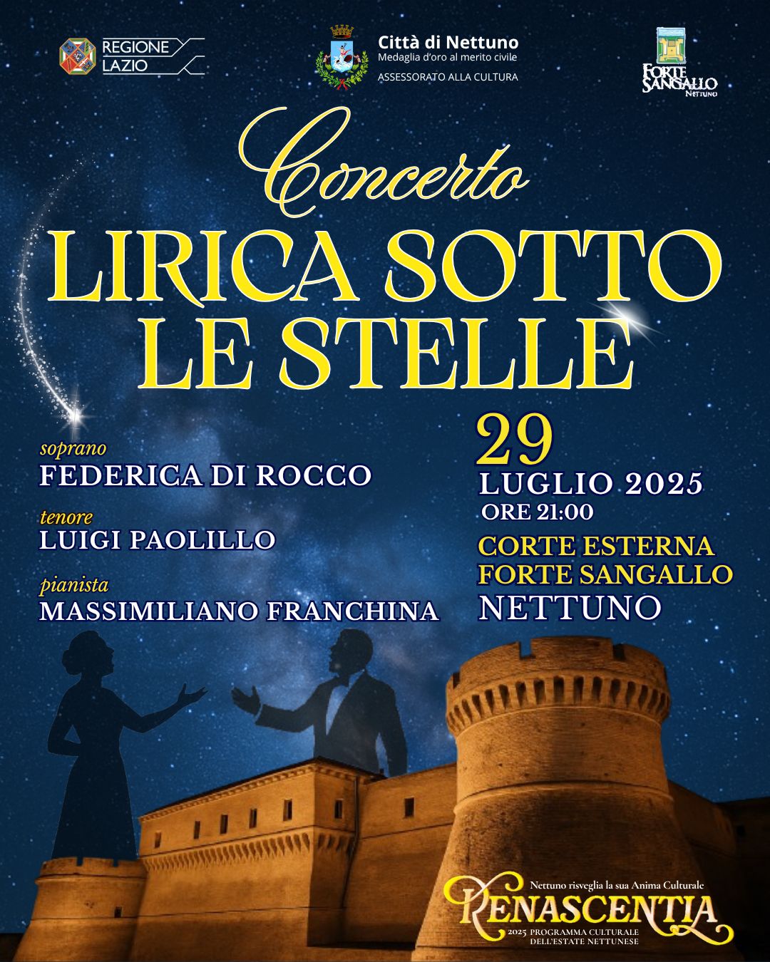Locandina Lirica sotto le Stelle di Nettuno