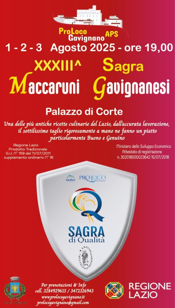 locandina maccaruni di GAVIGNANO 2025