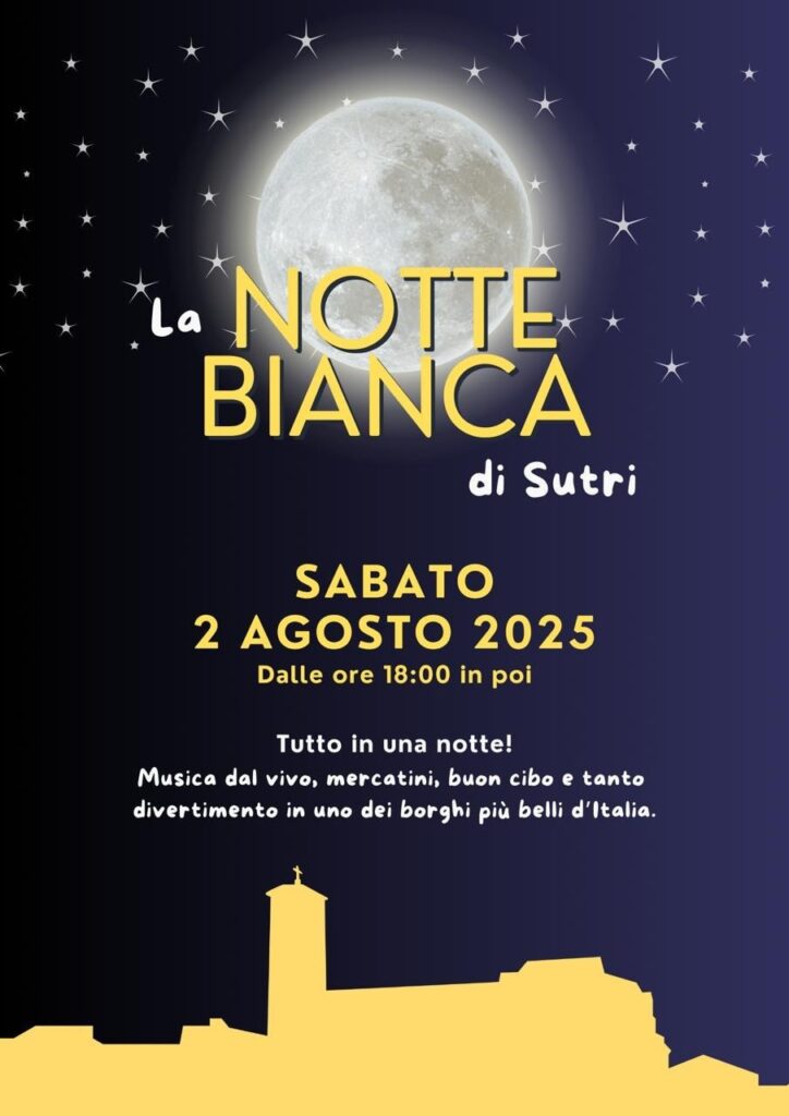 locandina notte bianca a Sutri 2025