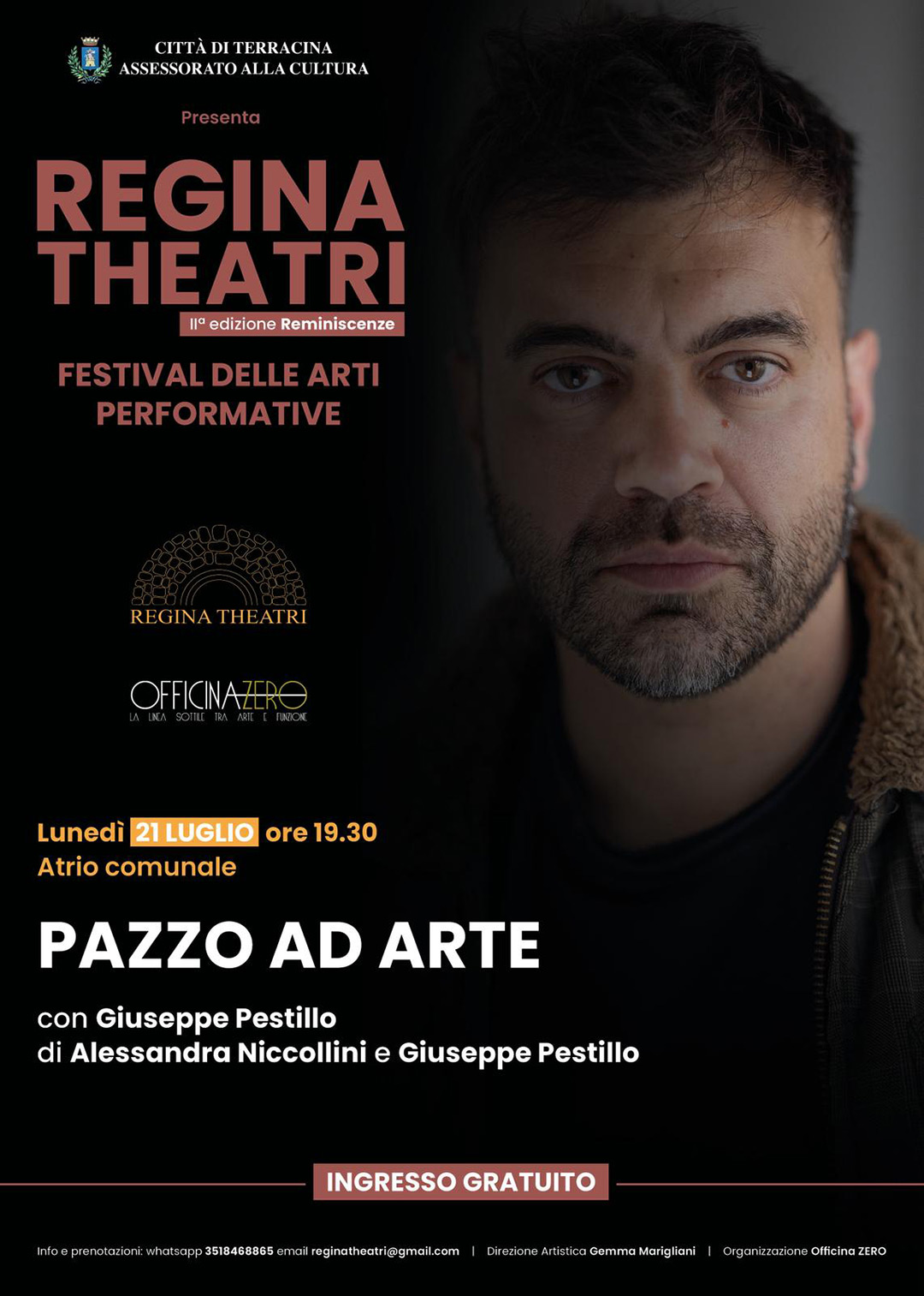 Locandina della rappresentazione di Pazzo ad arte a Terracina