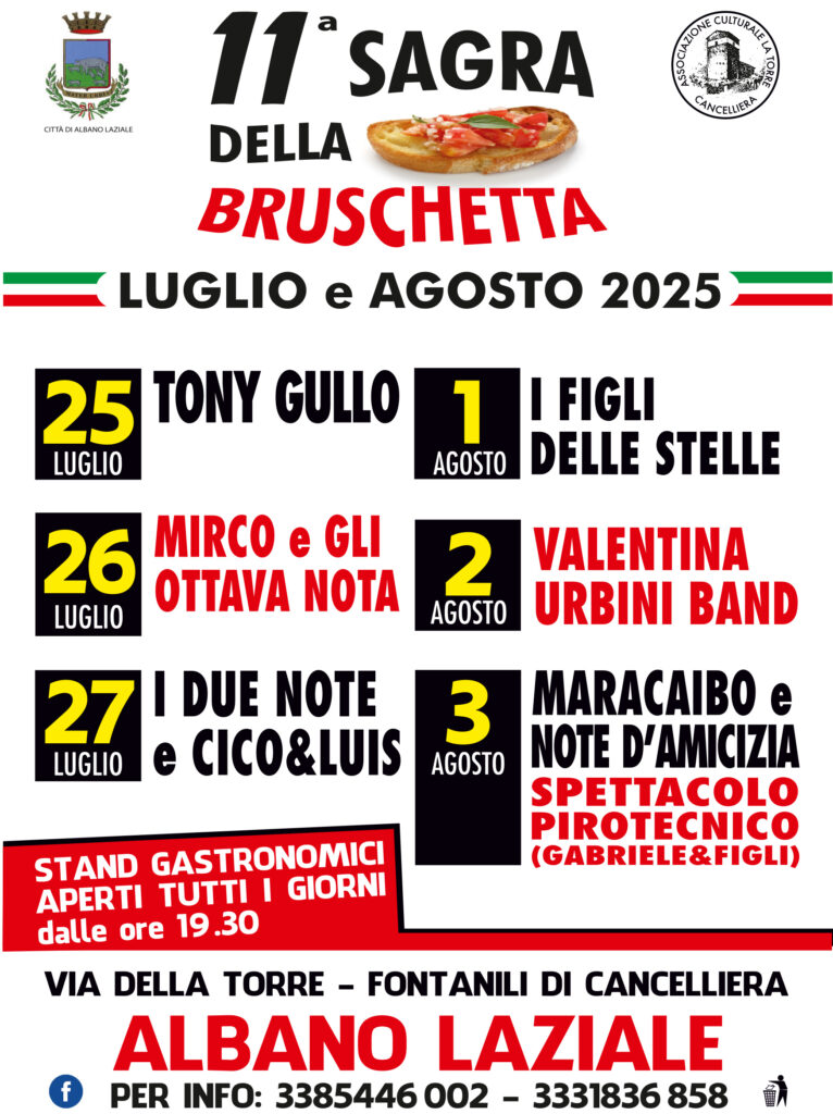 locandina sagra della bruschetta ad Albano Laziale