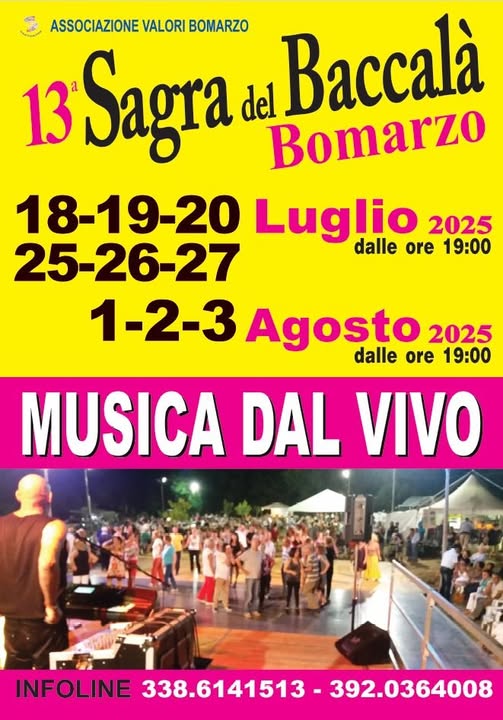 locandina sagra del baccalà a Bomarzo 2025