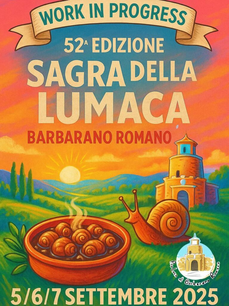 locandina sagra della lumaca a Barbarano Romano 2025