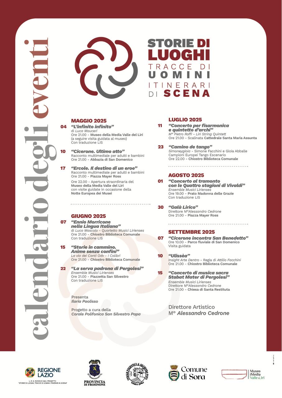 Locandina Storie di Luoghi, Tracce di uomini - Itinerari in scena - Sora 2025