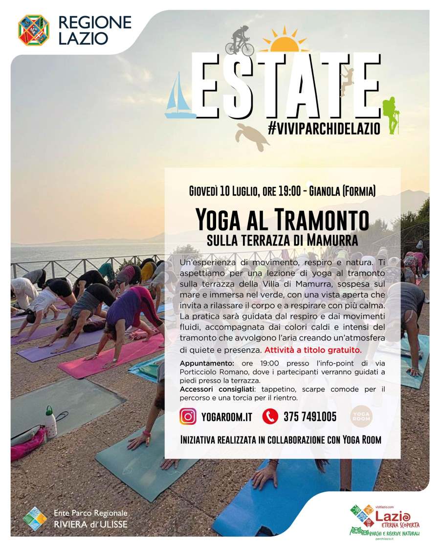 Locandina dell'iniziativa Yoga a Gianola di Formia