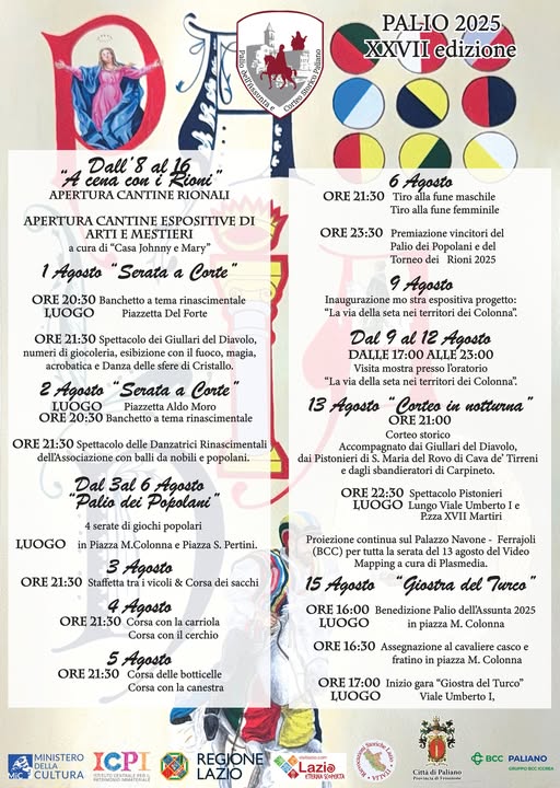 Locandina del Palio dell'Assunta di Paliano