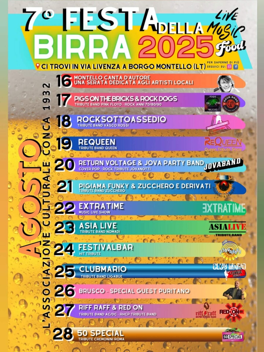 Locandina Festa della Birra di Borgo Montello 2025