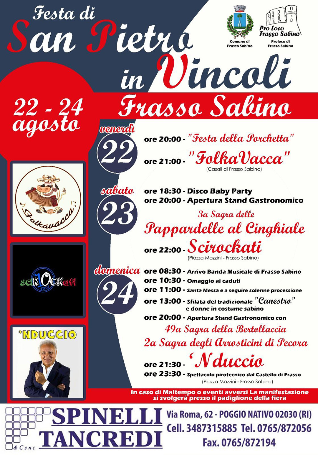 Locandina Festa di San Pietro in Vincoli a Frasso Sabino