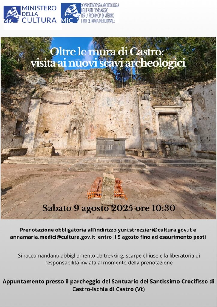 Locandina visita agli scavi archeologici di Ischia di Castro