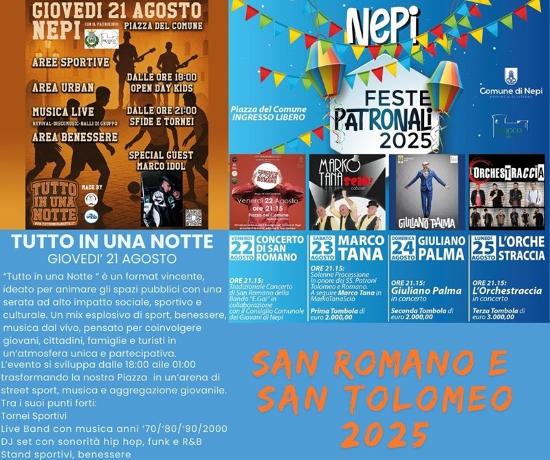 Feste patronali a Nepi 2025