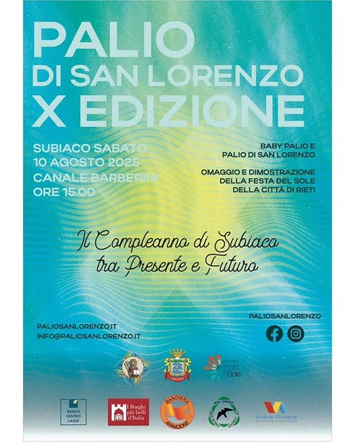 locandina Palio di San Lorenzo a Subiaco 2025