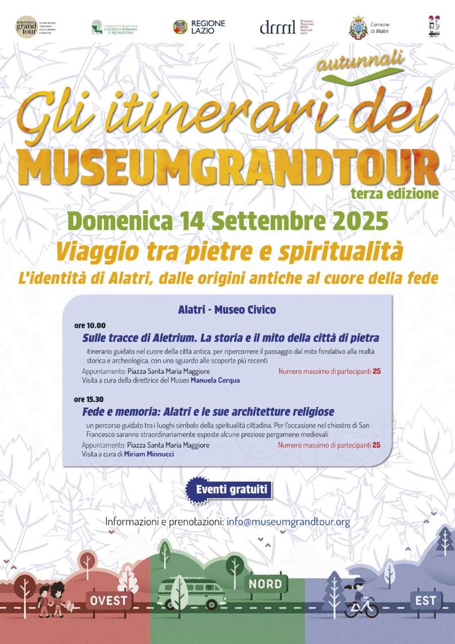 Locandina dell'iniziativa del Museumgrandtour ad Alatri