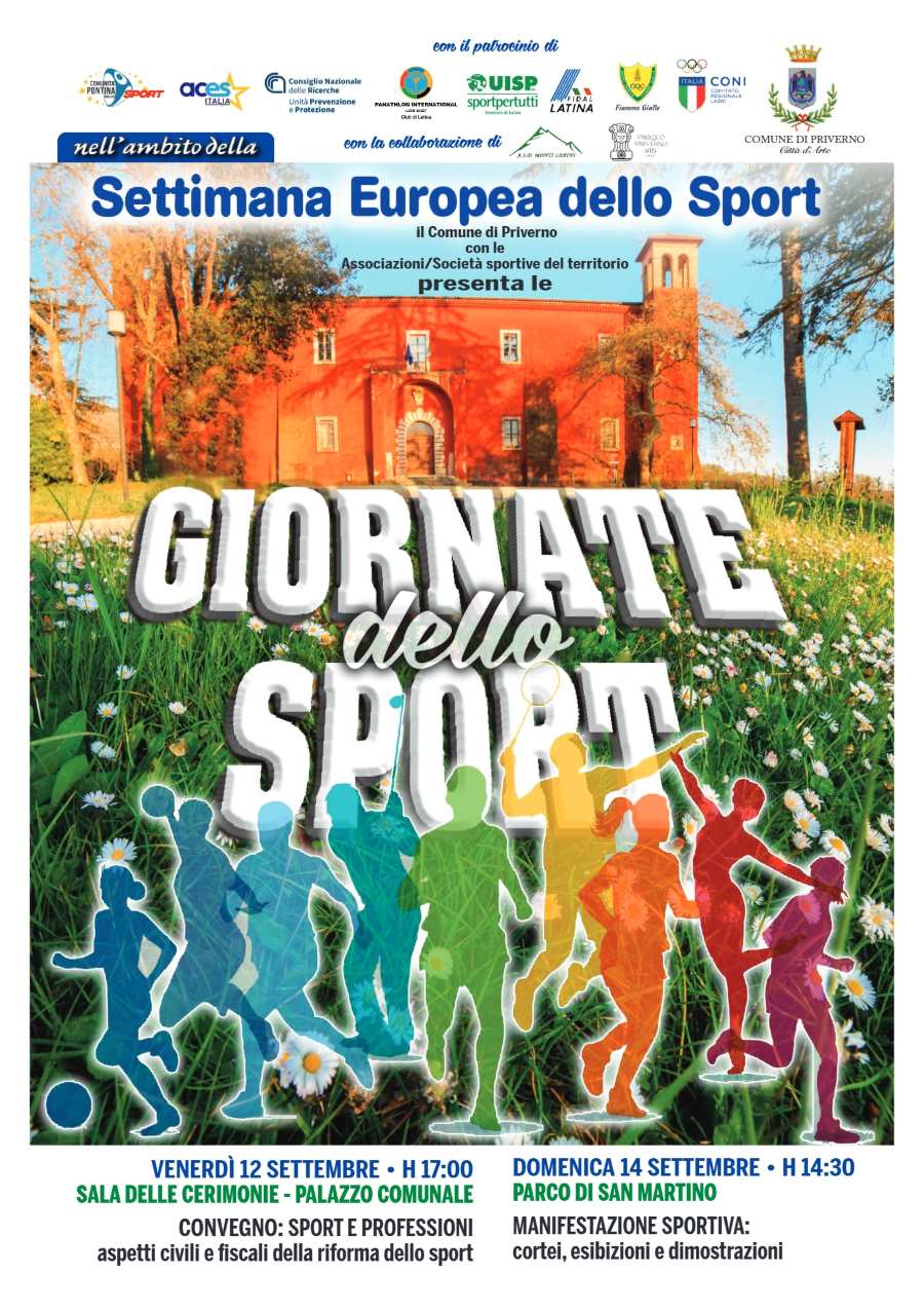 Locandina delle giornate dello sport a Priverno