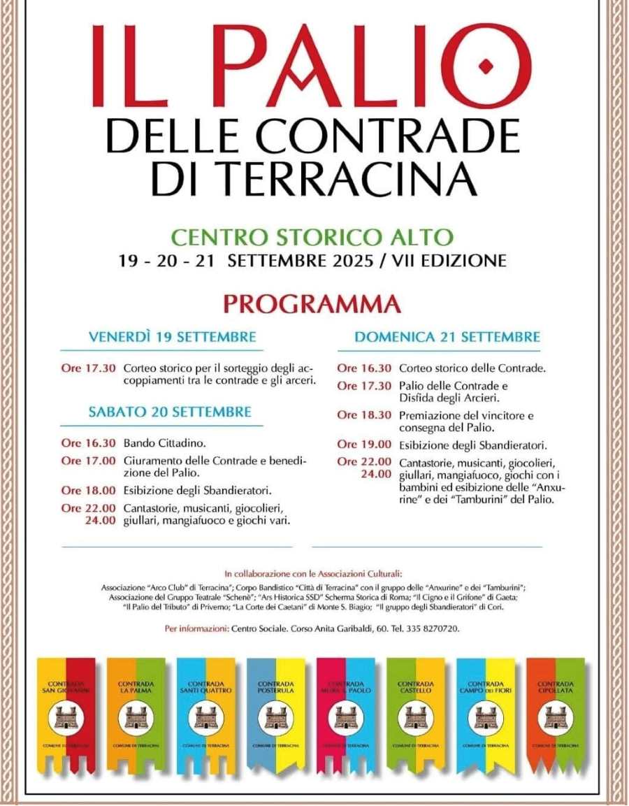 Locandina del Palio delle contrade di Terracina