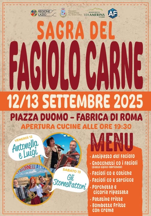 Locandina della Sagra del Fagiolo Carne aFabrica di Roma