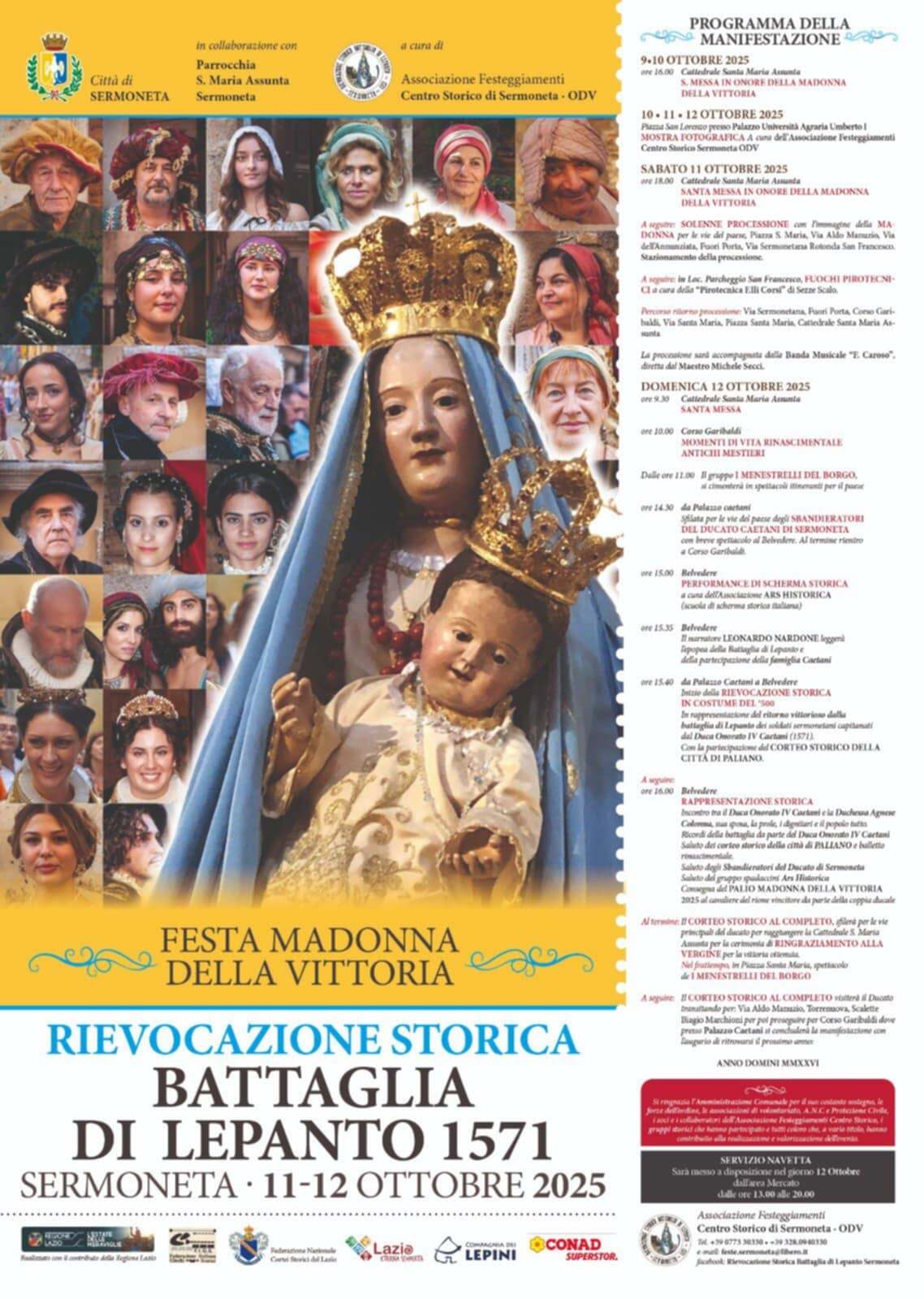 Locandina della rievocazione storica della battaglia di lepanto a Sermoneta