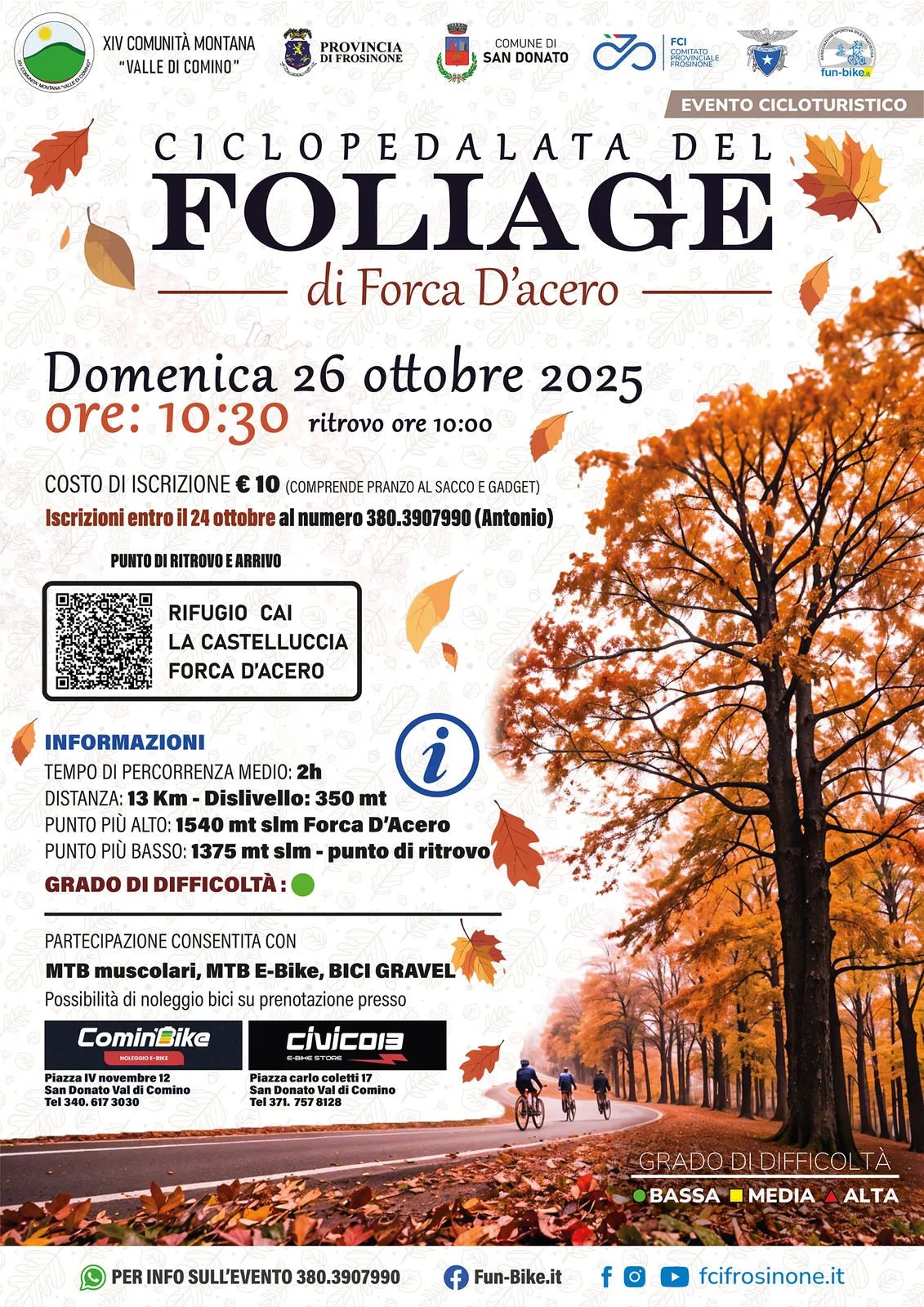 Locandina della Ciclopedalata del Foliage