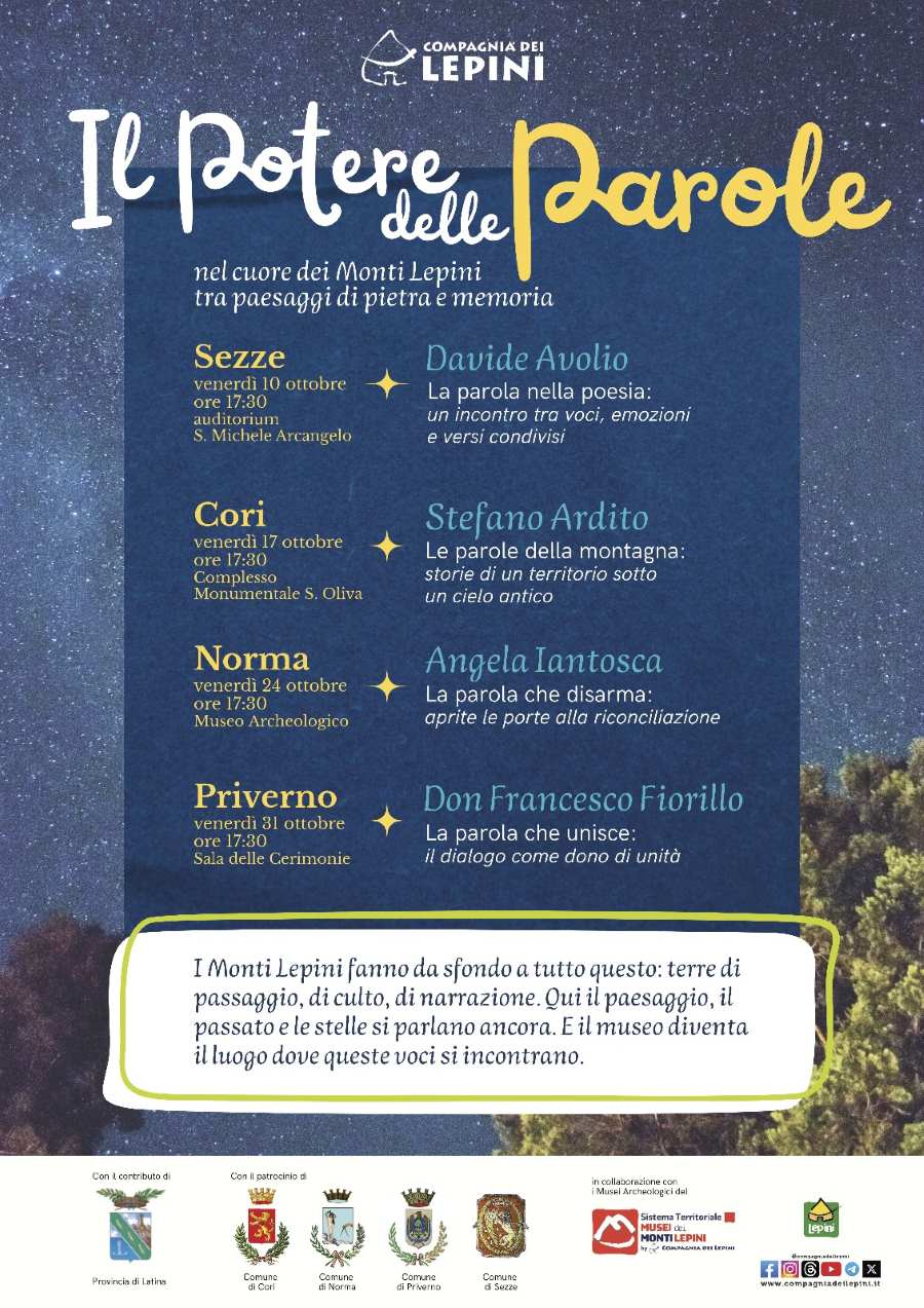 Locandina della Manifestazione itinerante Il Potere delle Parole