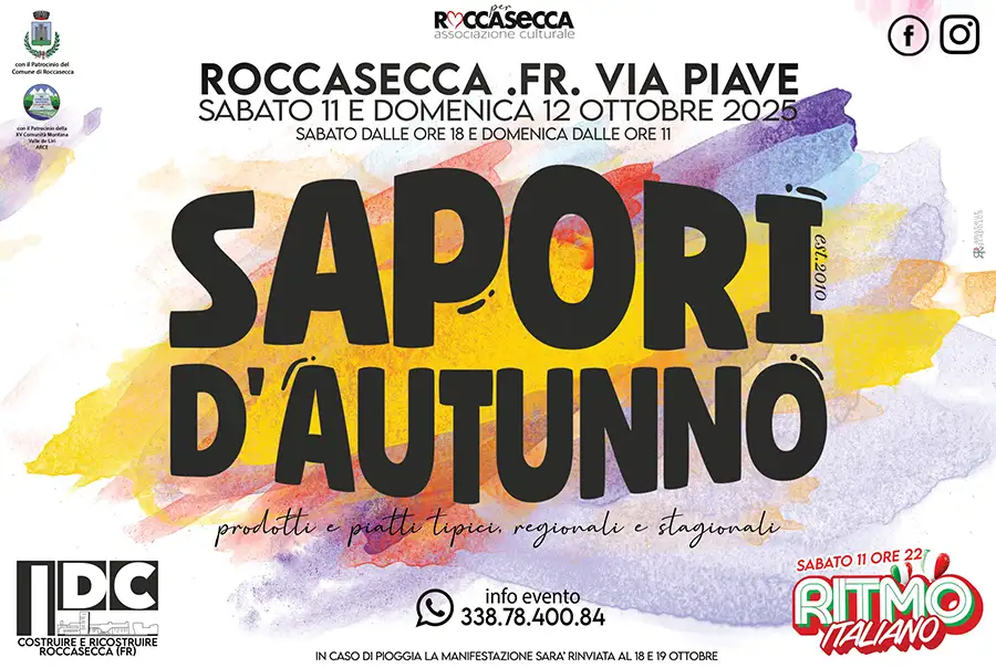 Locandina dell'iniziativa Sapori d'autunno a Roccasecca