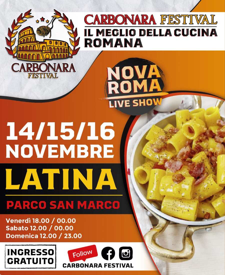 Locandina del Carbonara Festival a Latina