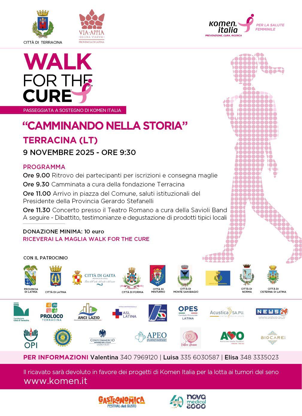 Locandina dell'iniziativa Walk for the cure a Terracina