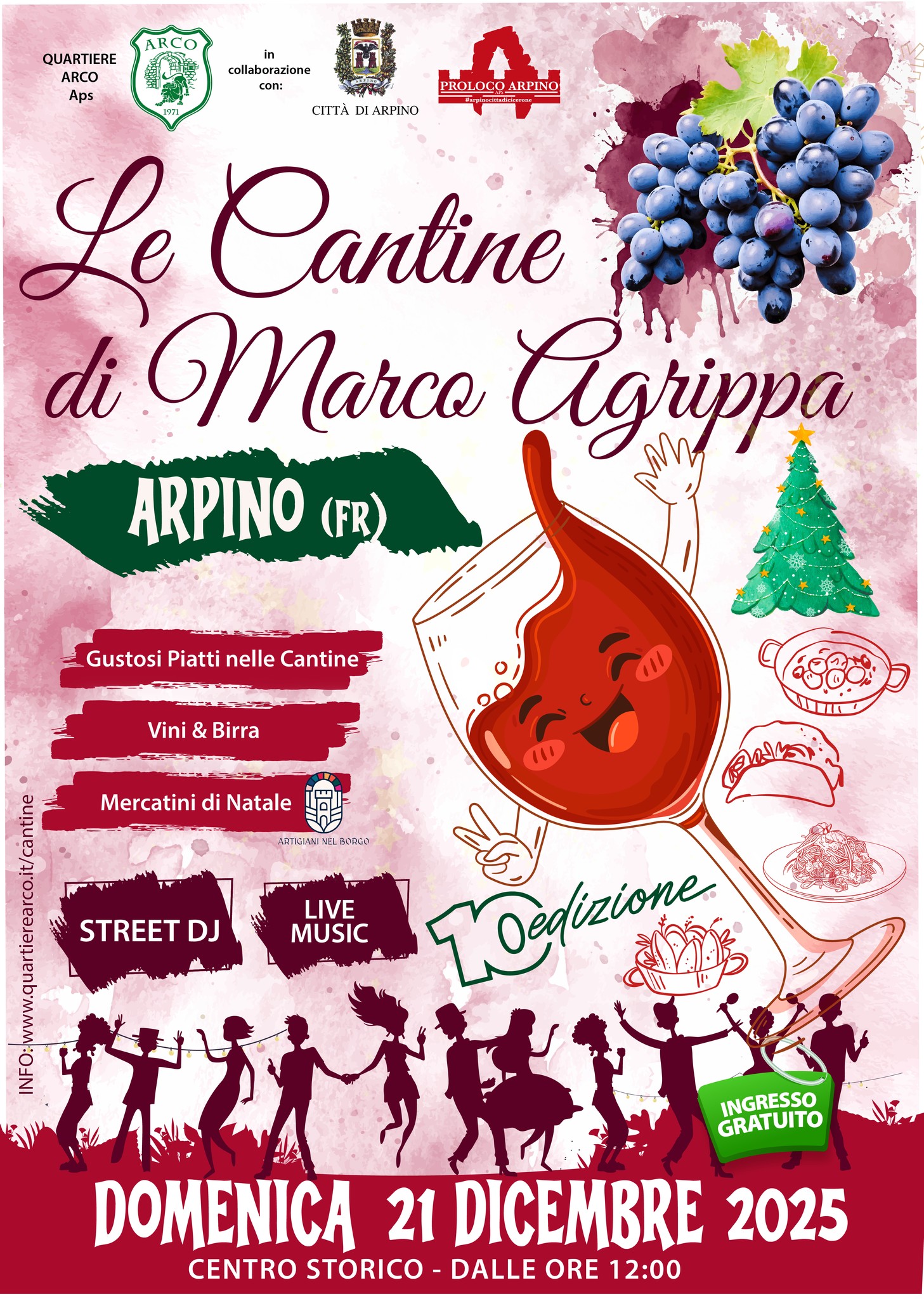 Locandina dell'iniziativa Le cantine di Marco Agrippa ad Arpino