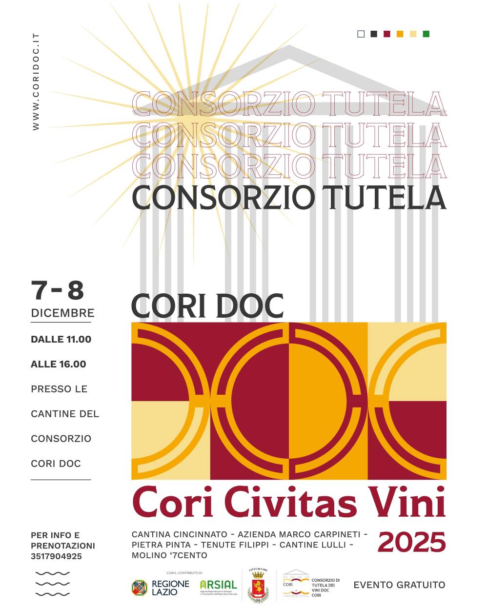Locandina dell'iniziativa Civitas Vini a Cori