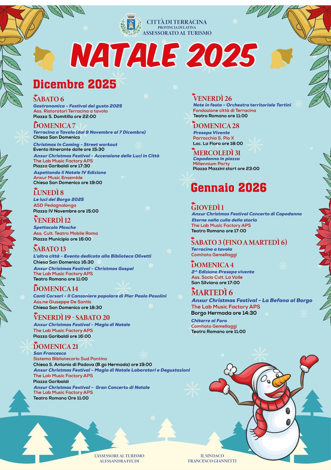 Locandina del Natale a Terracina