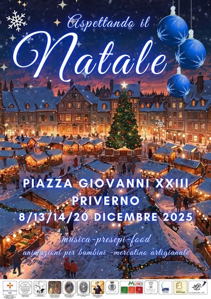 Locandina delle iniziative natalizie a Priverno
