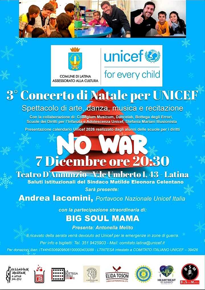 Locandina concerto No War a Latina