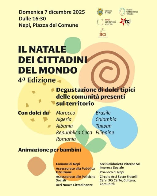 Locandia del Natale dei cittadini del mondo a Nepi