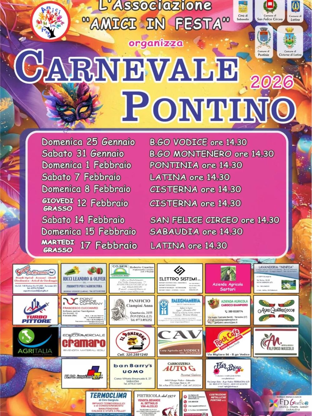 Locandina del Carnevale Pontino 