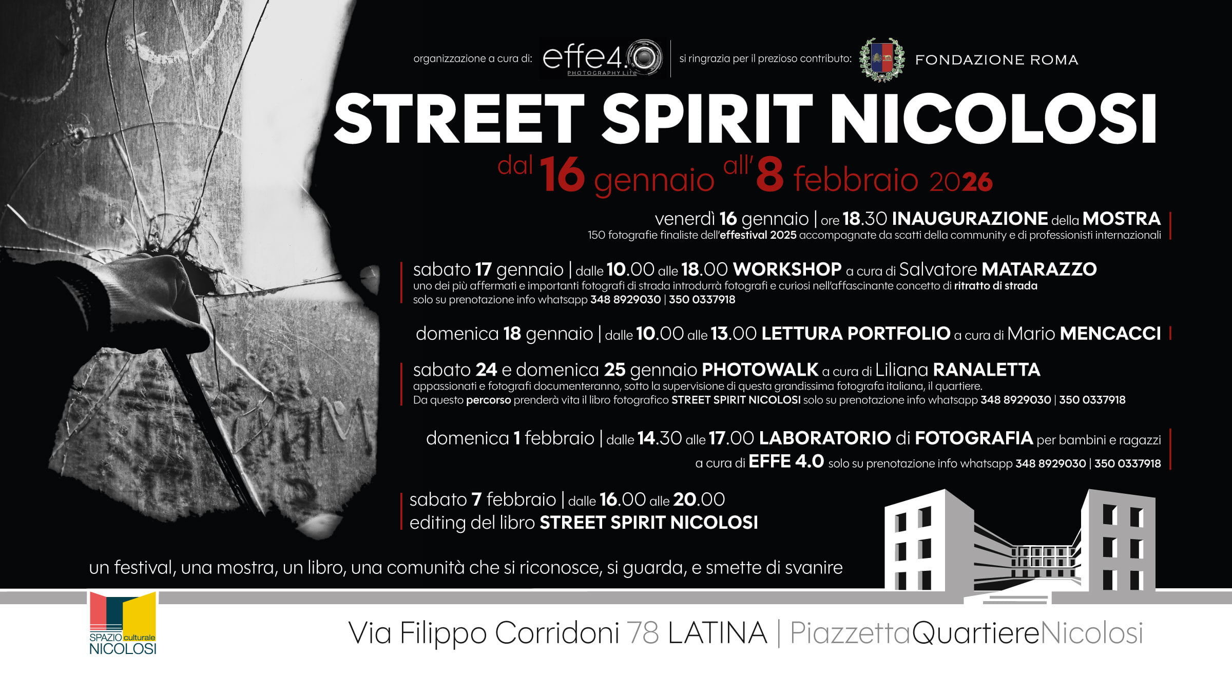 Locandina della manifestazione fotografica di Latina Street Spirit Nicolosi