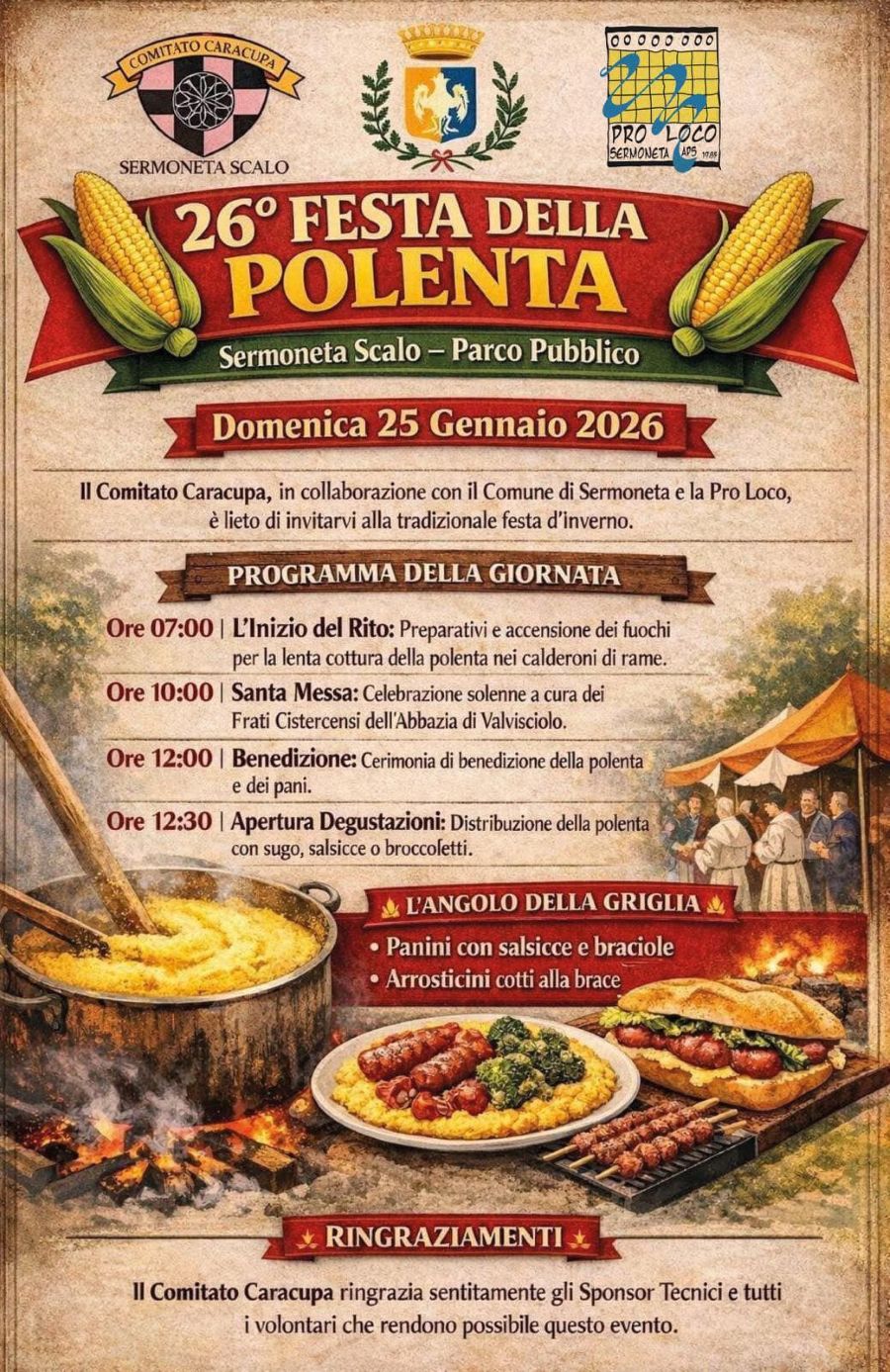 Locandina della festa della Polenta di Sermoneta