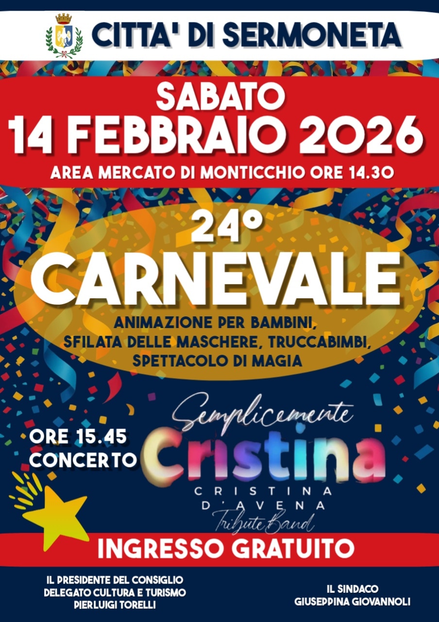 Locandina del Carnevale di sermoneta 2026