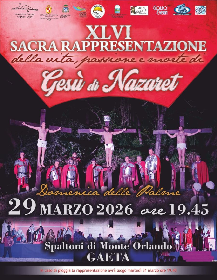 Locandina della sacra rappresentazione della crocifissione di Gesù a Gaeta