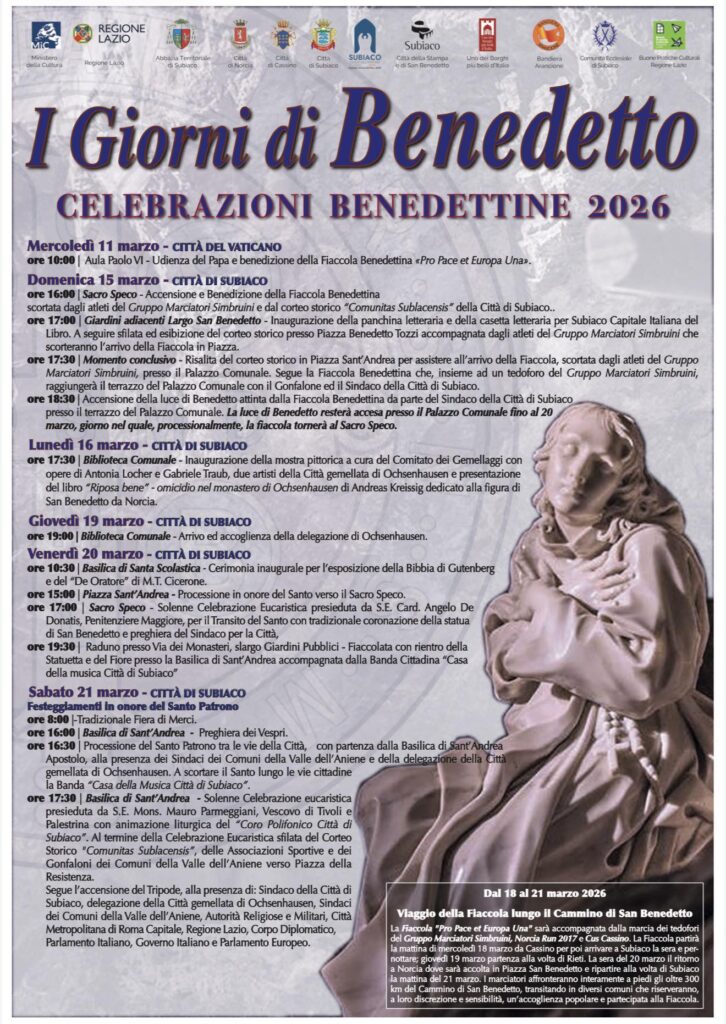 Locandina I giorni di Benedetto Subiaco 2026