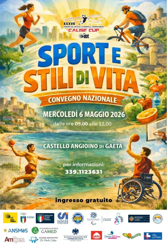 Locandina del Concegno Sport e stili di Vita a Gaeta