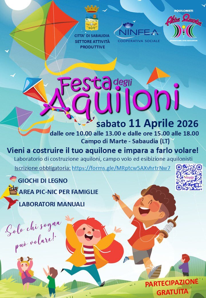 Locandina della Festa degli Aquiloni a Sabaudia