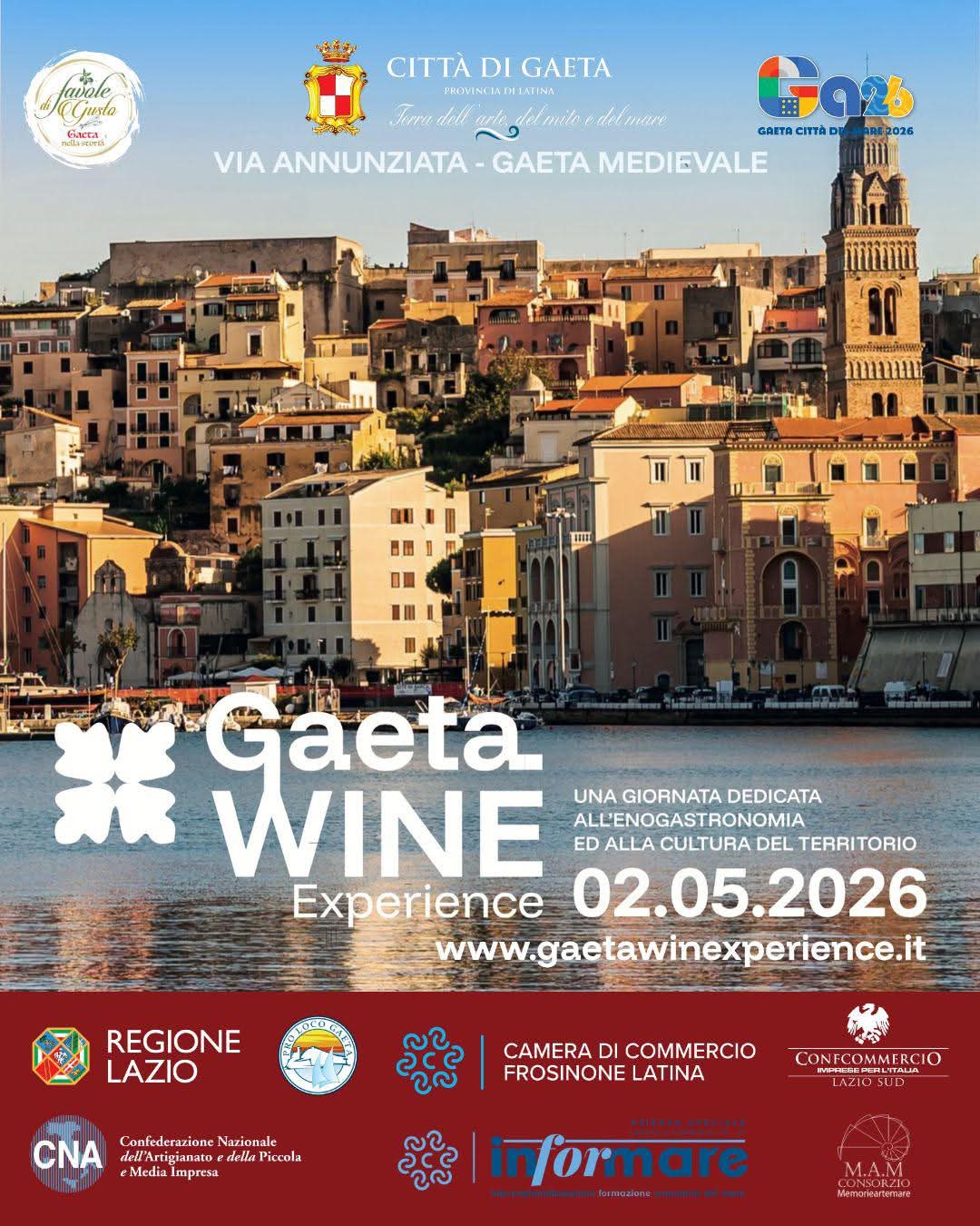 Locandina del Gaeta Wine experience 2026 - evento enogastronomico