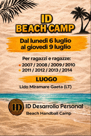 locandina del campo estivo sportivo ID Camp, a gaeta 6-9 luglio 2026