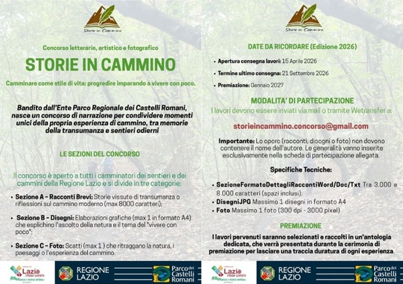 Locandina Concorso Storie in Cammino 2026