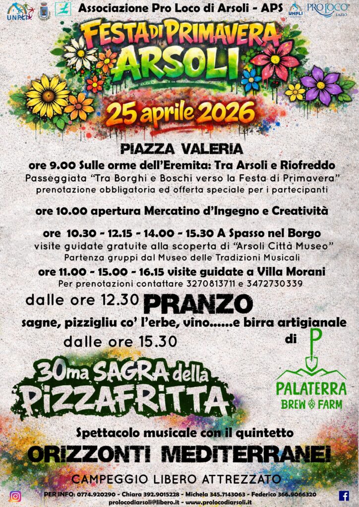 Locandina festa di primavera Arsoli 2026