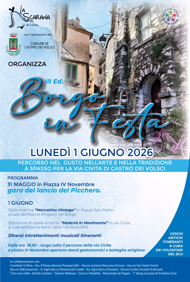 Locandina di Borgo in festa a Castro dei Volsci