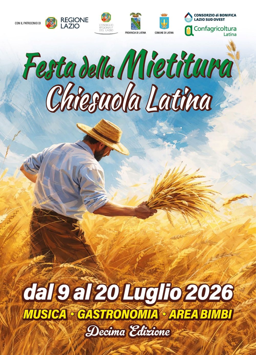Locandina della Festa della Mietitura a Chiesola di Latina