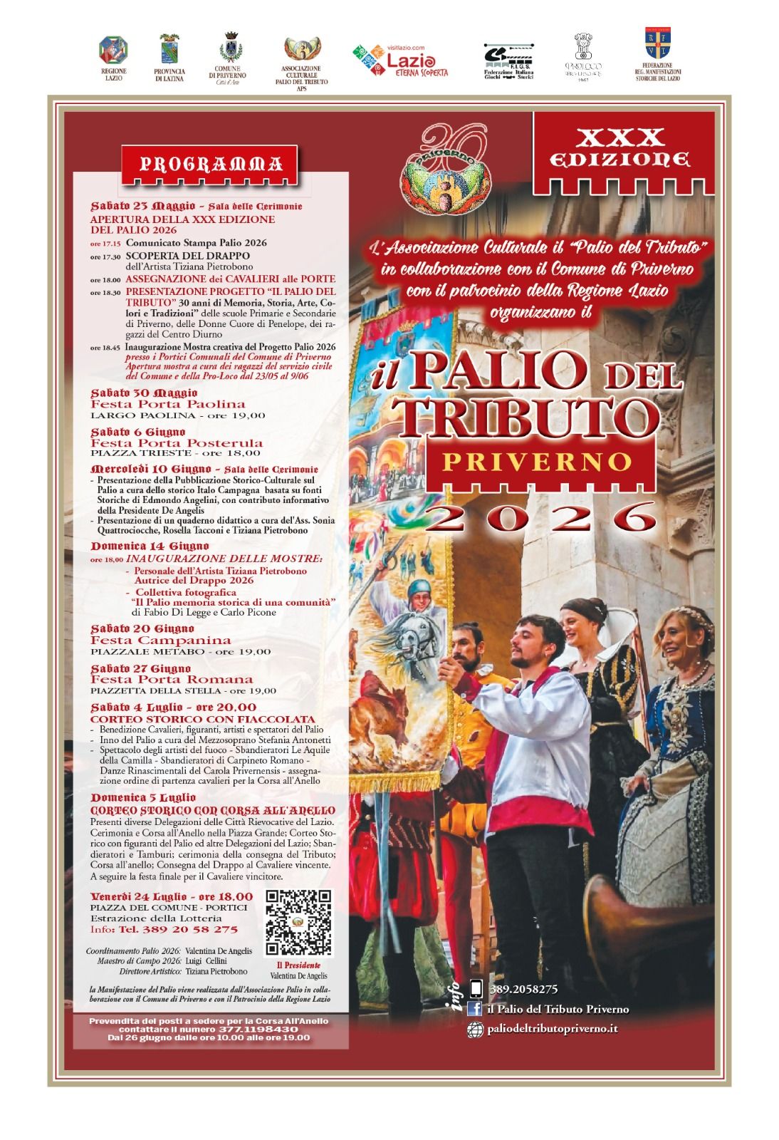 Locandina del Palio del Tributo di Priverno