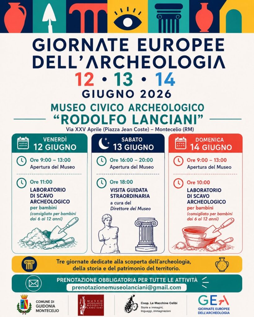 Locandina delle Giornate Europe dell’archeologia a Guidonia