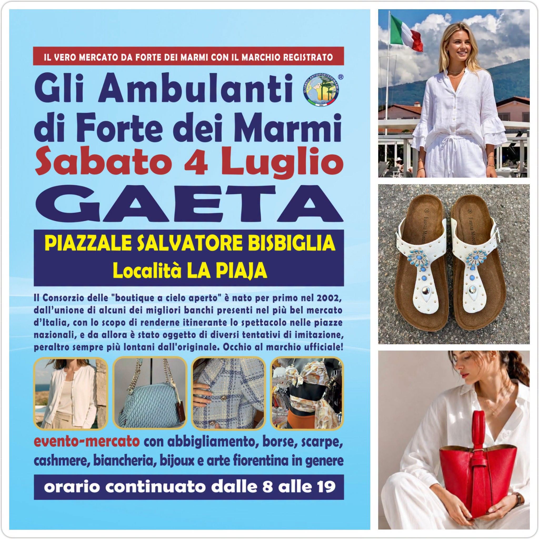 Locandina del Mercatino di Forte dei marmi a Gaeta